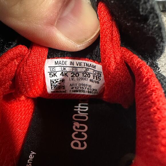 Adidas Disney Mickey Mouse Black White Red D96916 Toddler Kids Sz 5K 5C - Picture 10 of 16